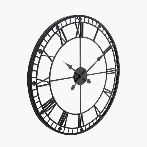 Black Metal Round Wall Clock